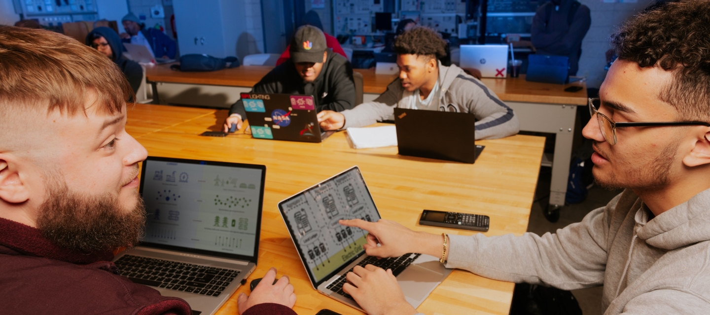 Student working on project